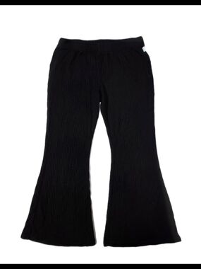 Posh Peanut Bamboo Black Ribbed Flare Leggings 3t